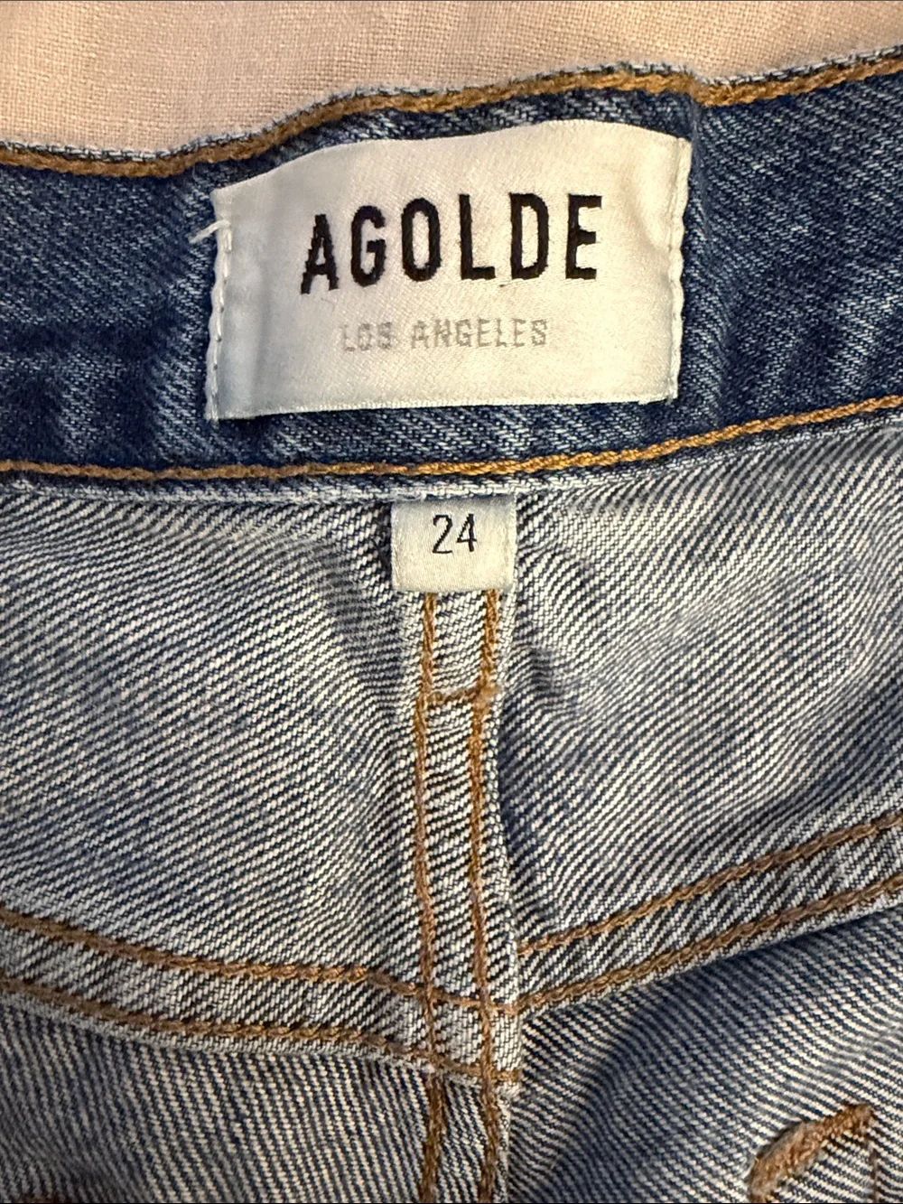Agolde Parker Long Denim Shorts